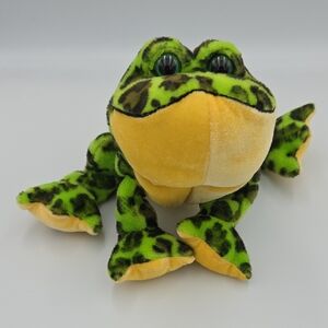 GANZ Green and Black Frog Plush